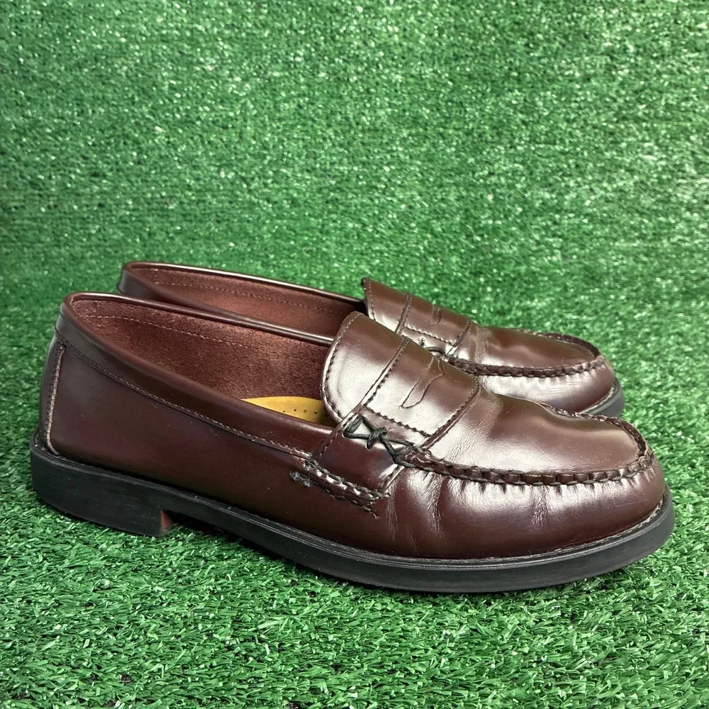 Bass Weejuns Katherine II Leather Penny Loafers Preppy Shoes Burgundy Womens 8.5